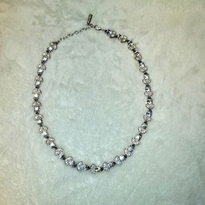 Vintage Napier Crystal and Silver Necklace/Choker 16"